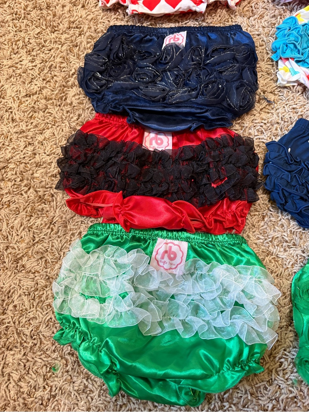 Ruffle Buns Ruffle Bloomers Assorted Colorful Ruffled Diaper Covers One Size - Picture 6 of 12